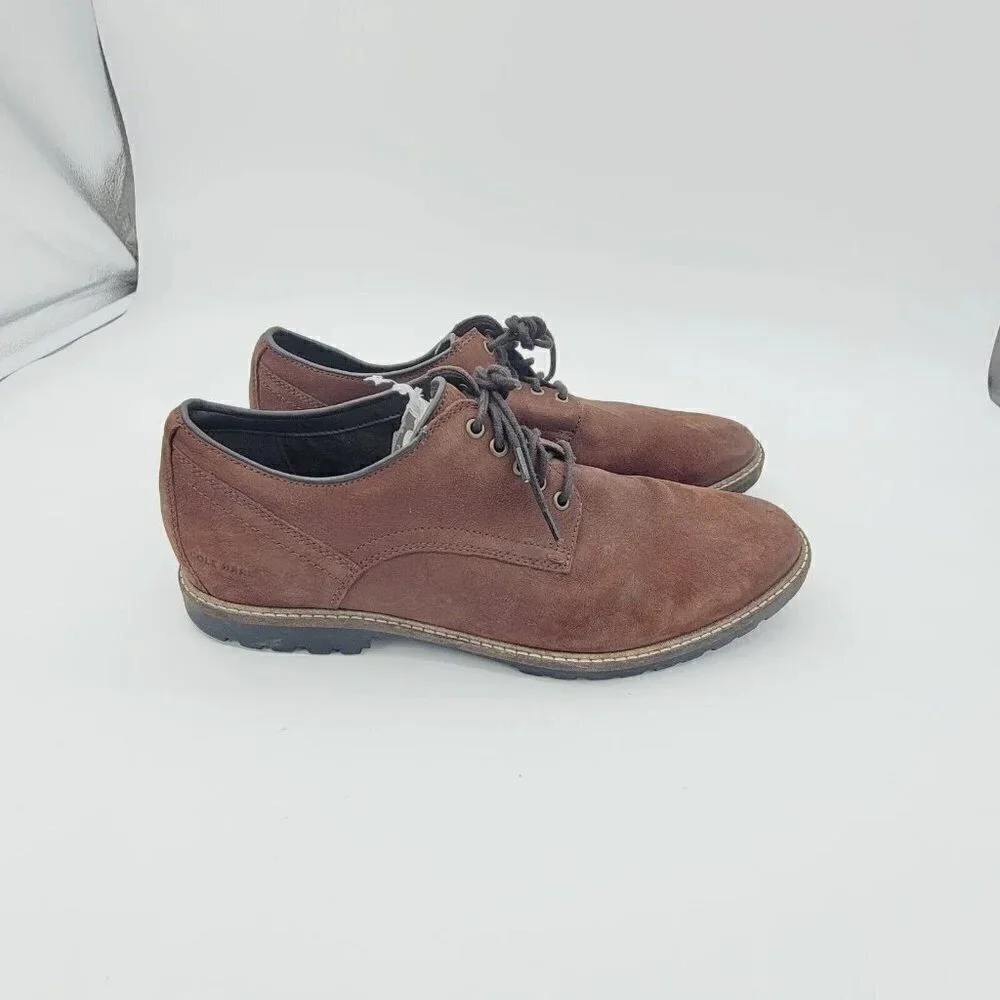Cole Haan Nathan Plain Toe Men's Oxford Lace Up Casual Shoe C30634 Brown 11.5M
